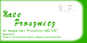 mate prosznitz business card